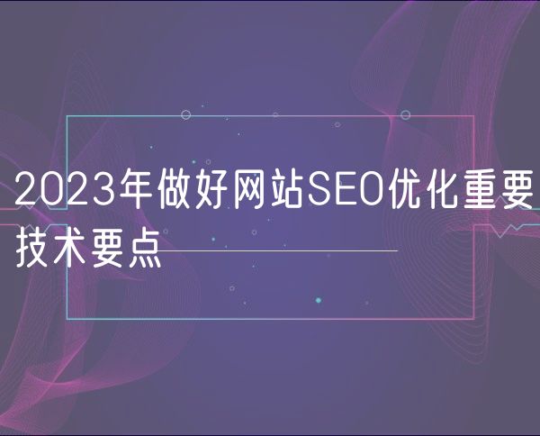 2023年做好网站SEO优化重要技术要点(0)